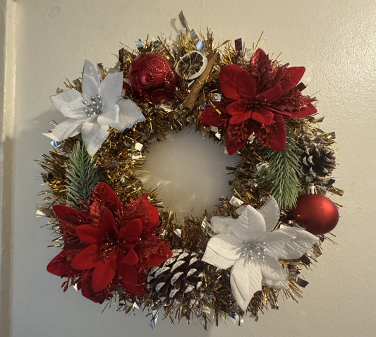 Christmas Wreath Red and White with Lights for Front Door Uk Christmas Wreath