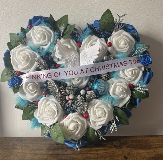 Christmas Memorial Funeral Wreath Artificial Flowers Uk Grave