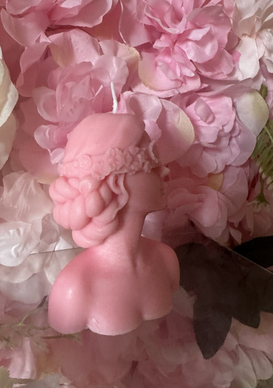 Blindfolded Lady Candle Rose Scented