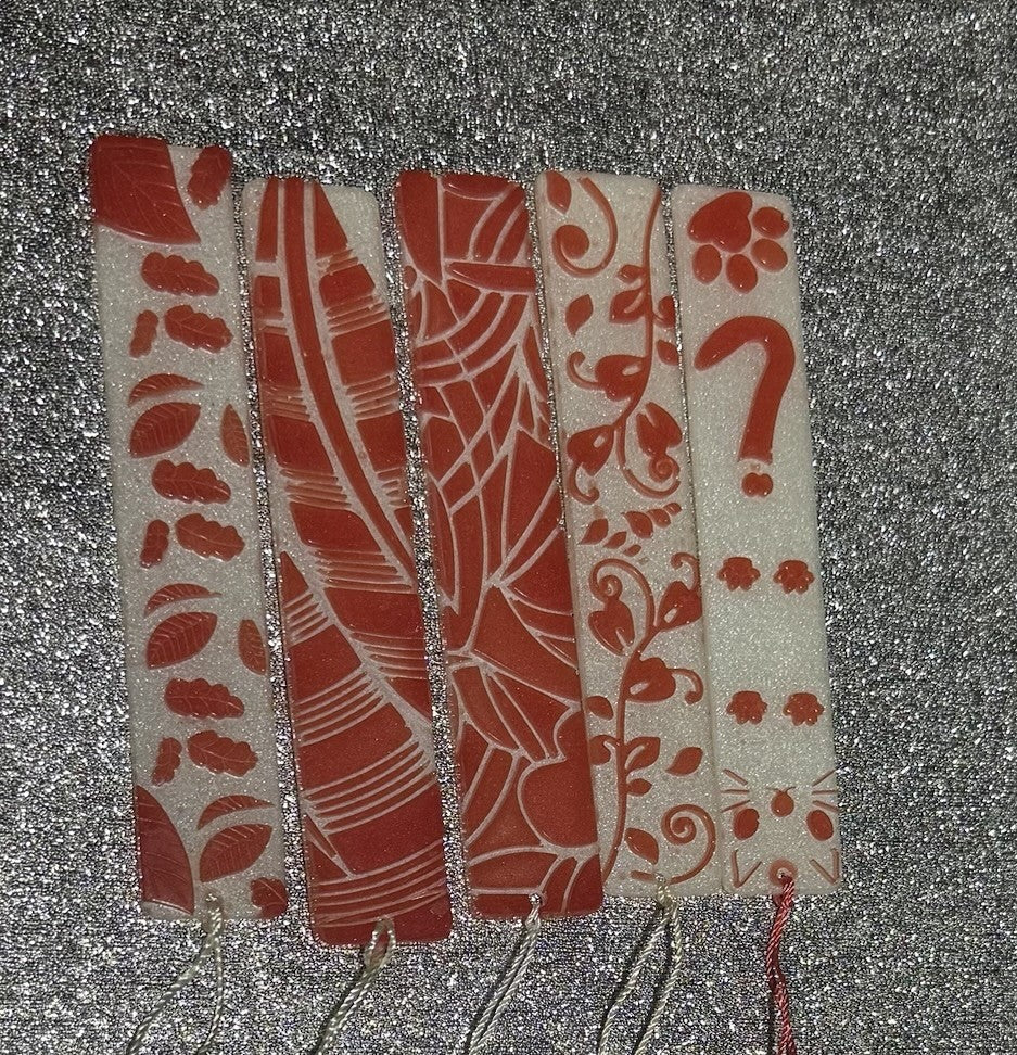 5 Pieces Resin Handmade Bookmarks With Tassel Gift for Girls Student Child