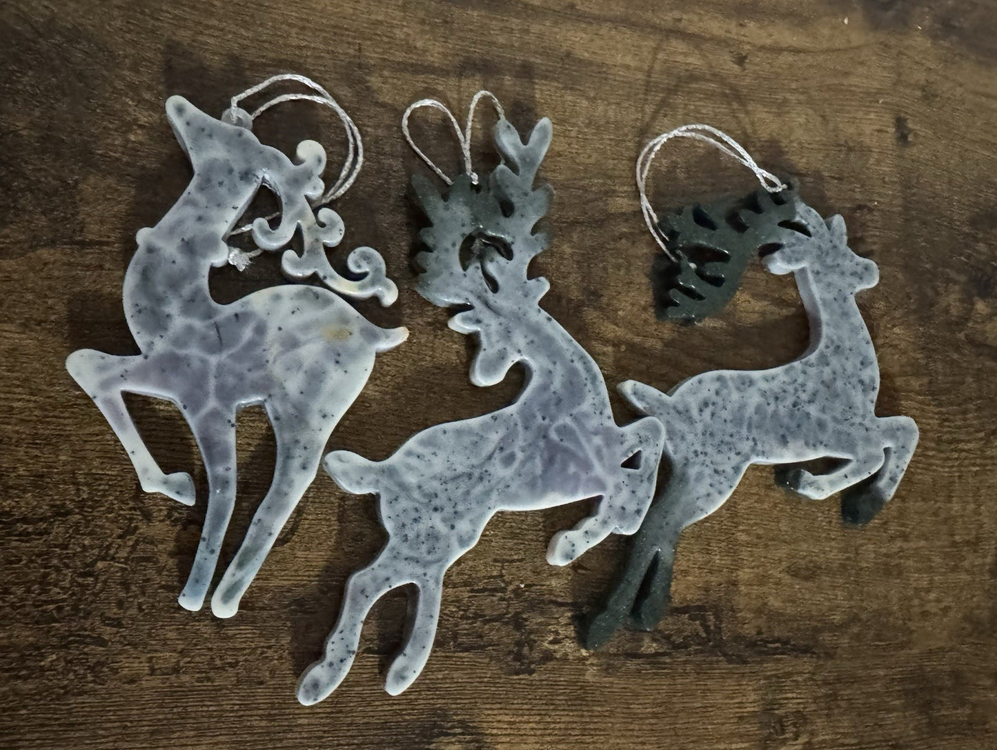 3 Pieces Resin Reindeer Christmas Tree Hanging Ornaments Decorations for Home