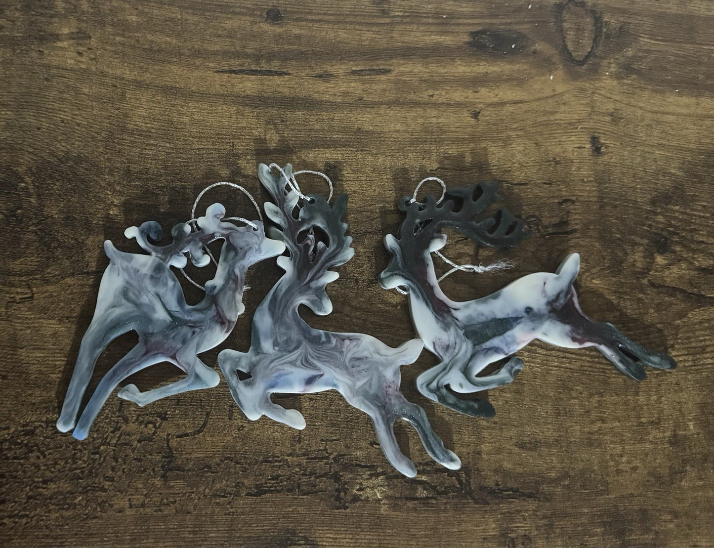 3 Pieces Resin Reindeer Christmas Tree Hanging Ornaments Decorations for Home