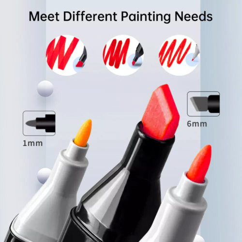 24Color Brush Pens Set Dual Tips Soft Fine Art Markers Drawing Watercolour Gifts