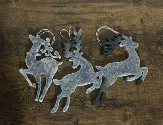 3 Pieces Resin Reindeer Christmas Tree Hanging Ornaments Decorations for Home