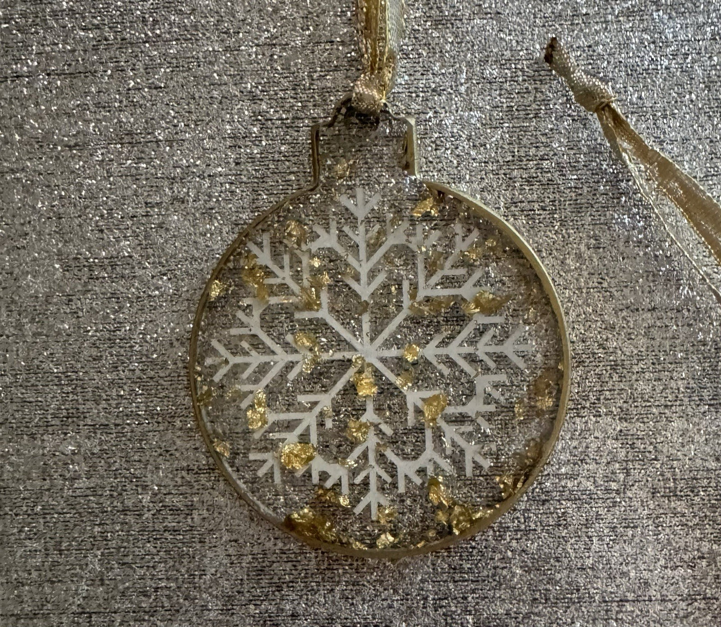 6 Pieces Flat Bauble Christmas Tree Decoration Ornaments Resin Baubles Hanging