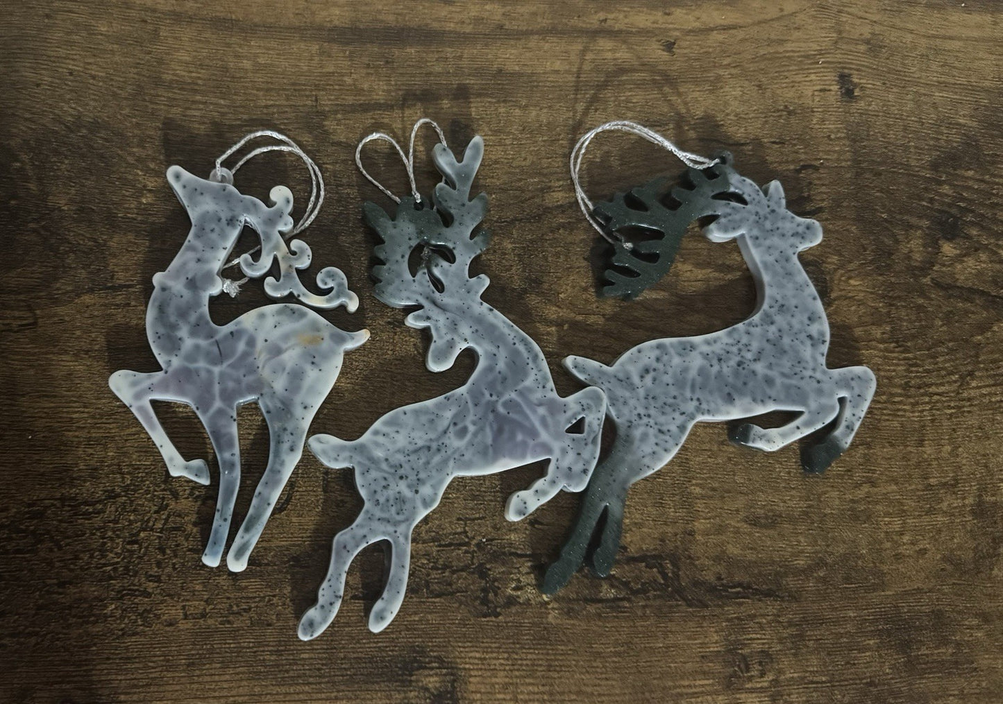 3 Pieces Resin Reindeer Christmas Tree Hanging Ornaments Decorations for Home