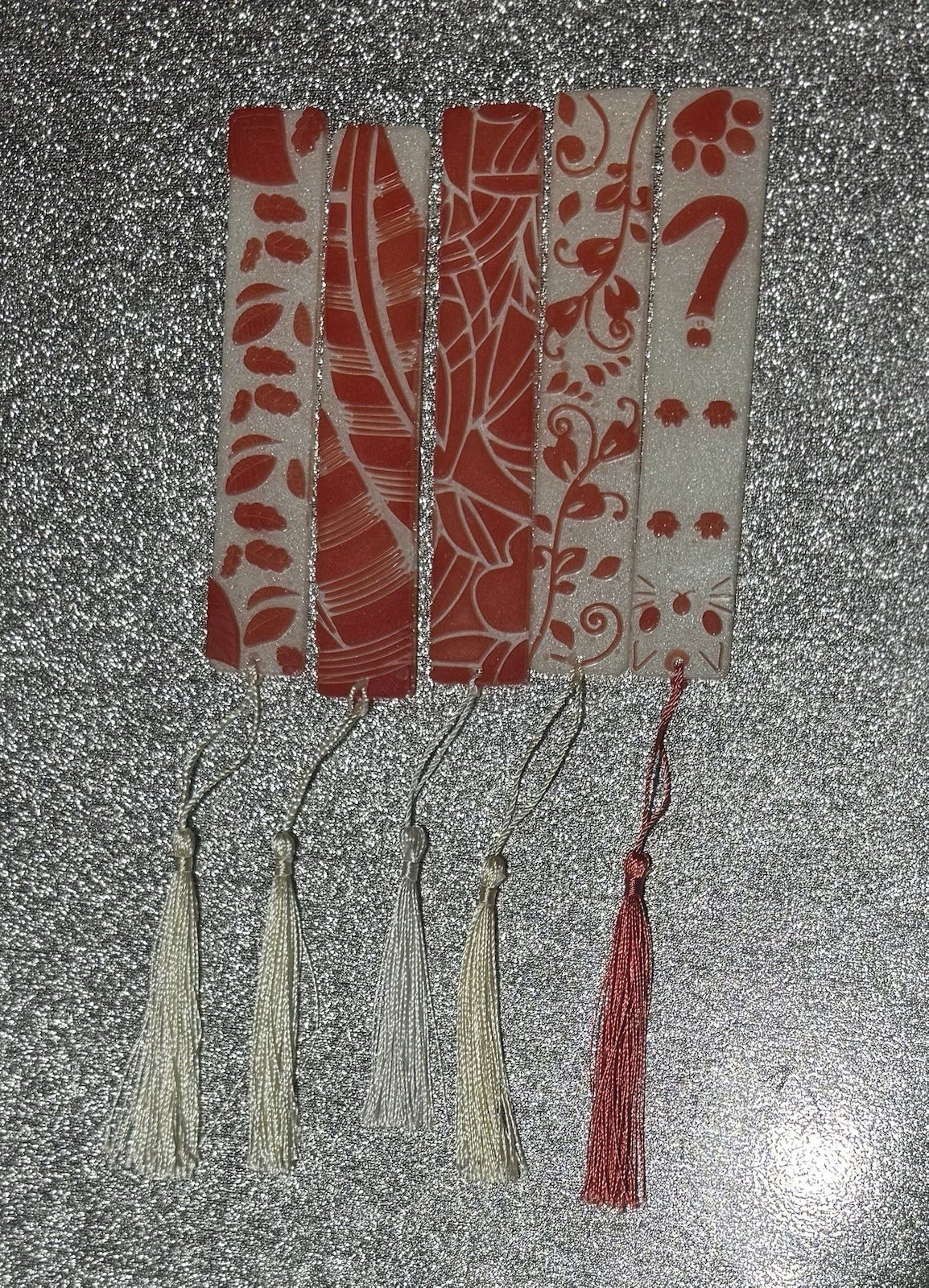 5 Pieces Resin Handmade Bookmarks With Tassel Gift for Girls Student Child