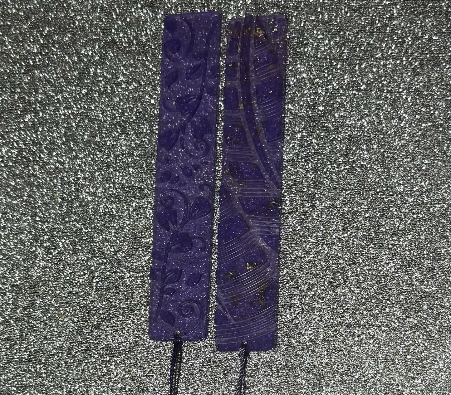 2 Pieces Resin Handmade Purple Bookmark with Tassel for Kids Student Gift