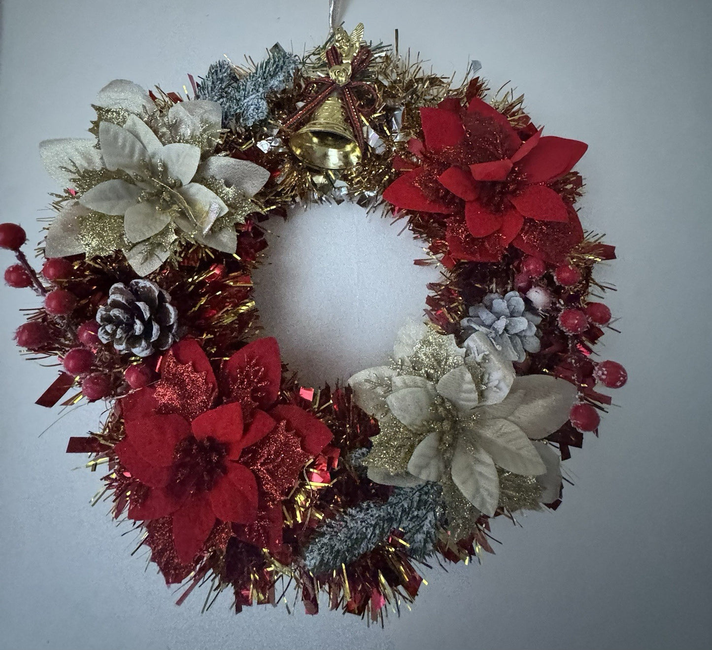 Christmas Wreath Red and Gold with Lights for Front Door Uk Christmas Wreath