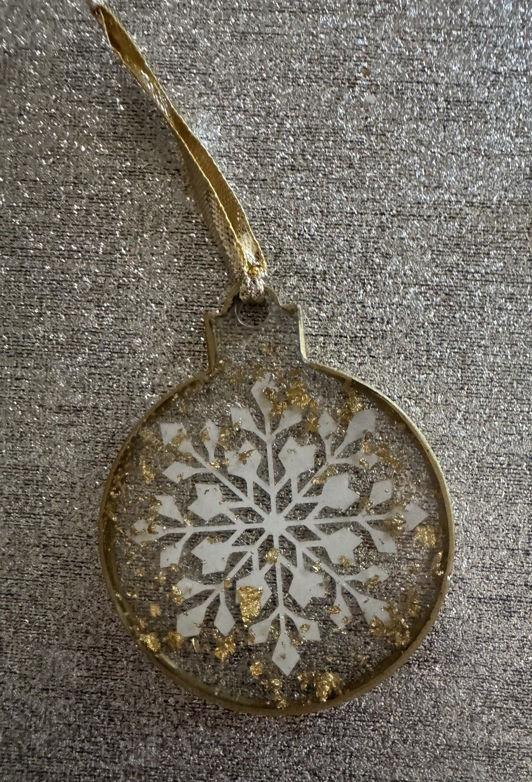 6 Pieces Flat Bauble Christmas Tree Decoration Ornaments Resin Baubles Hanging