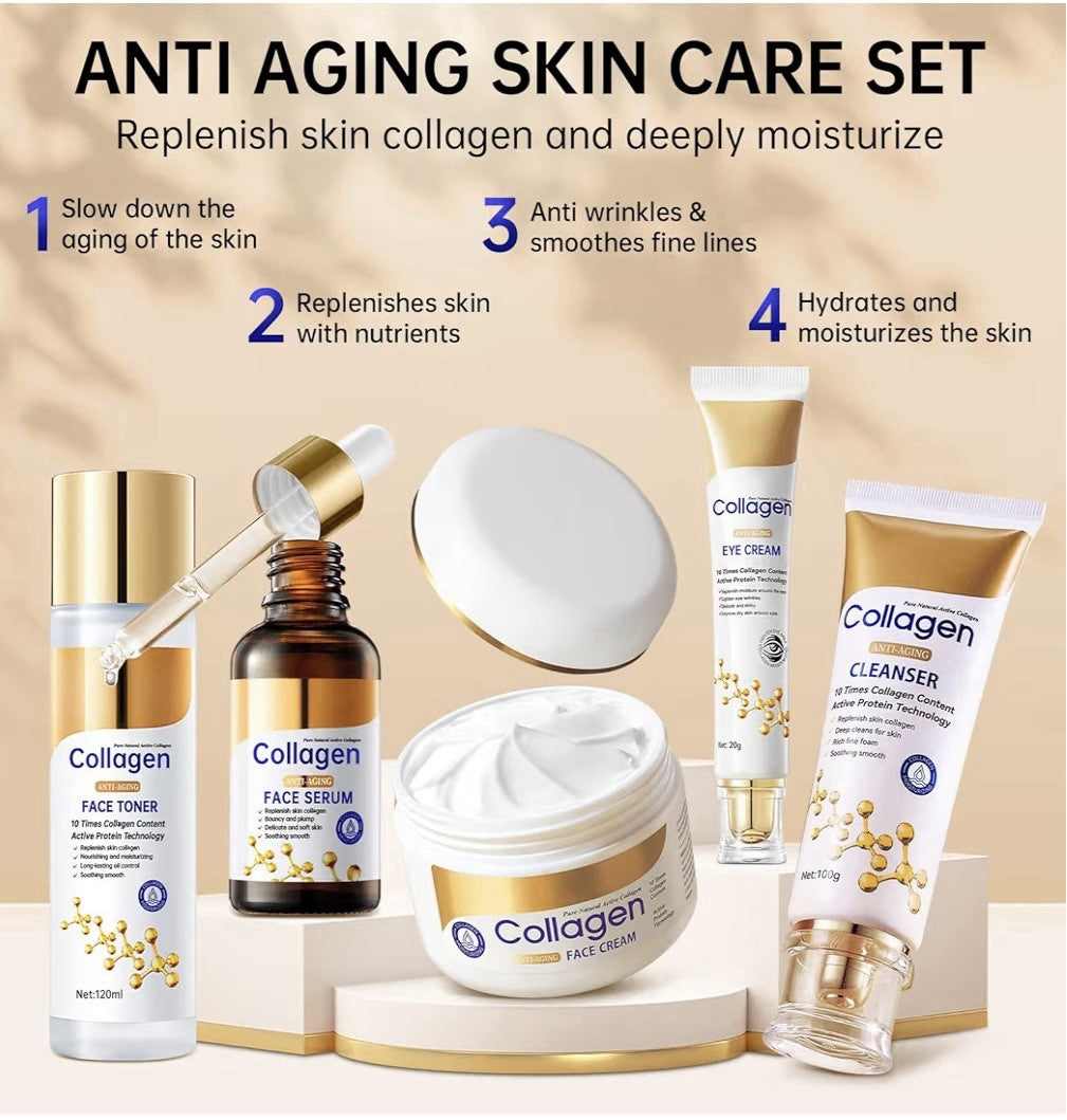 7 Pieces Collagen Skin Care Set Anti Aging Skincare Set for Wrinkles All Skin