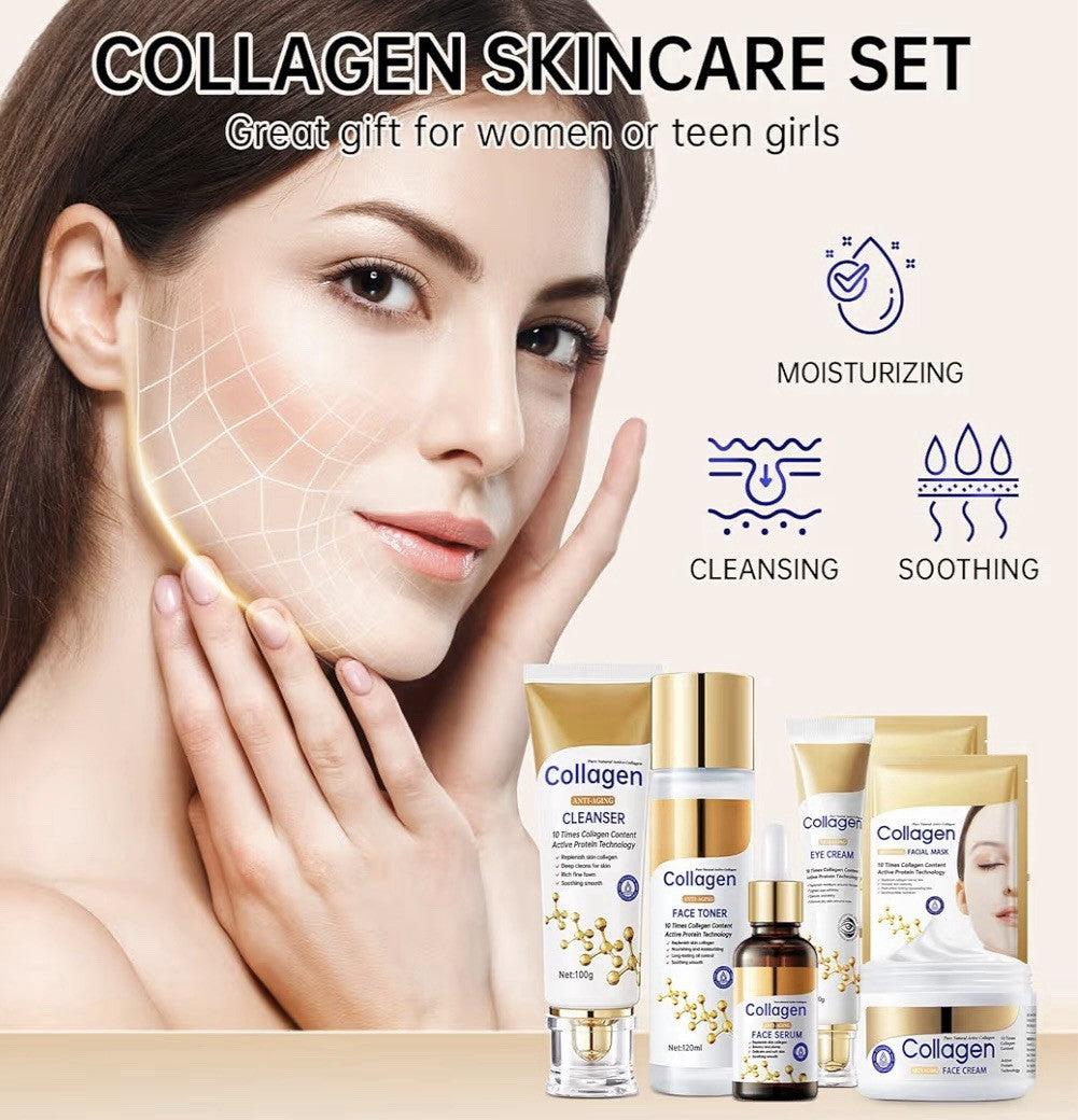 7 Pieces Collagen Skin Care Set Anti Aging Skincare Set for Wrinkles All Skin