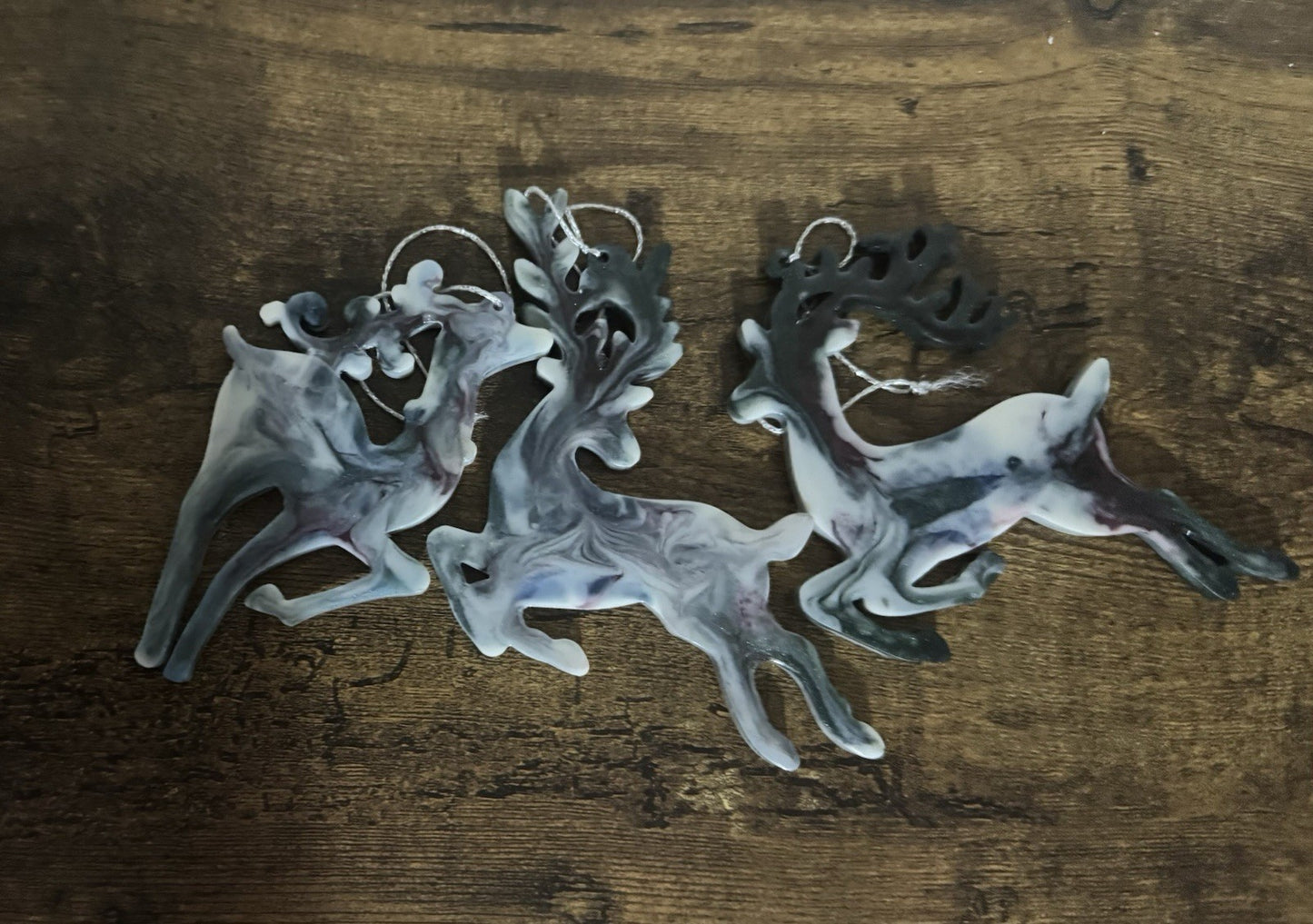 3 Pieces Resin Reindeer Christmas Tree Hanging Ornaments Decorations for Home