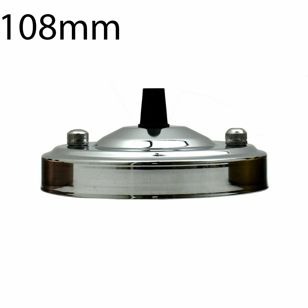 108mm Single Outlet Drop Metal Front Fitting Ceiling Rose~1451-3